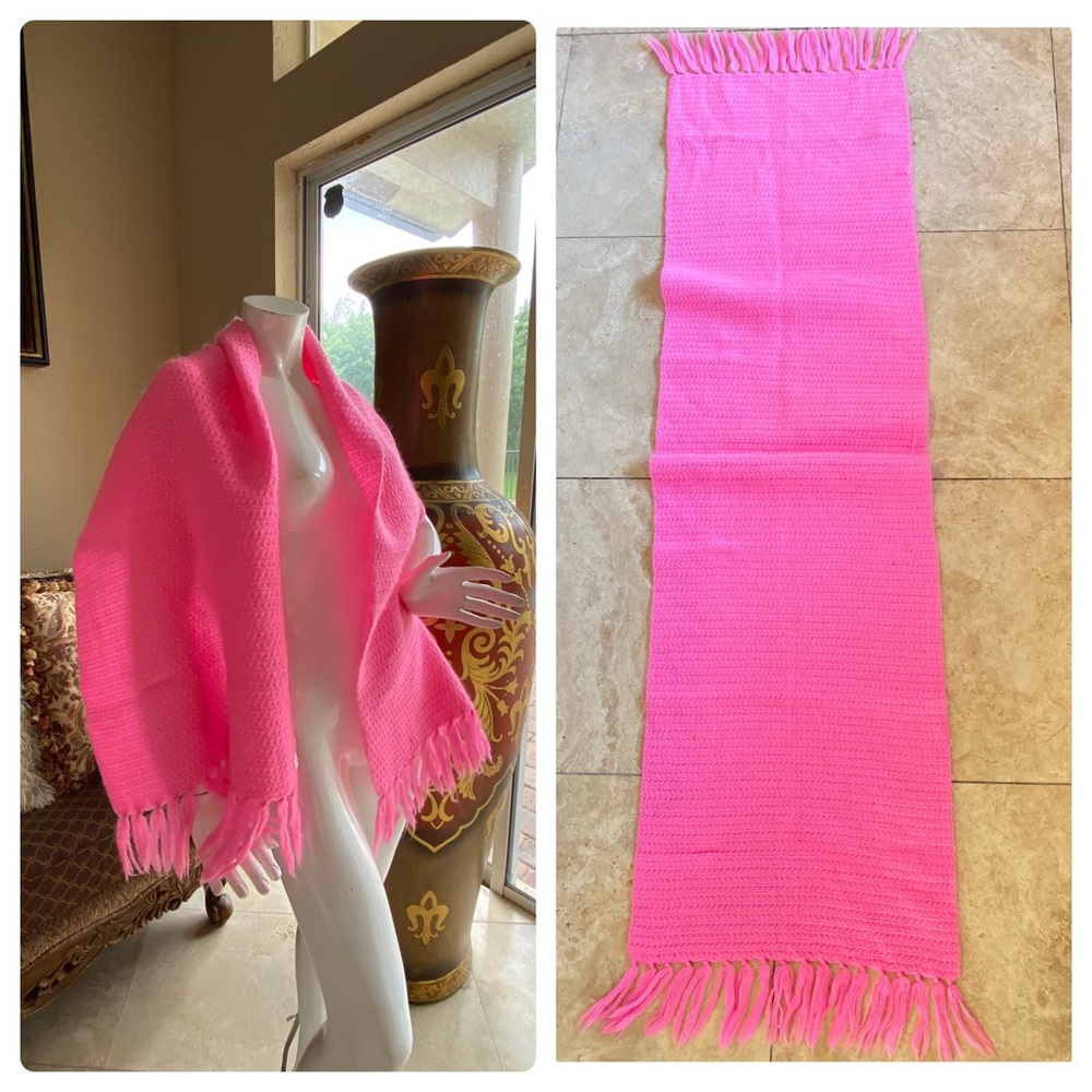 Vintage Burdines Bubblegum Pink Wool Scarf Wrap
